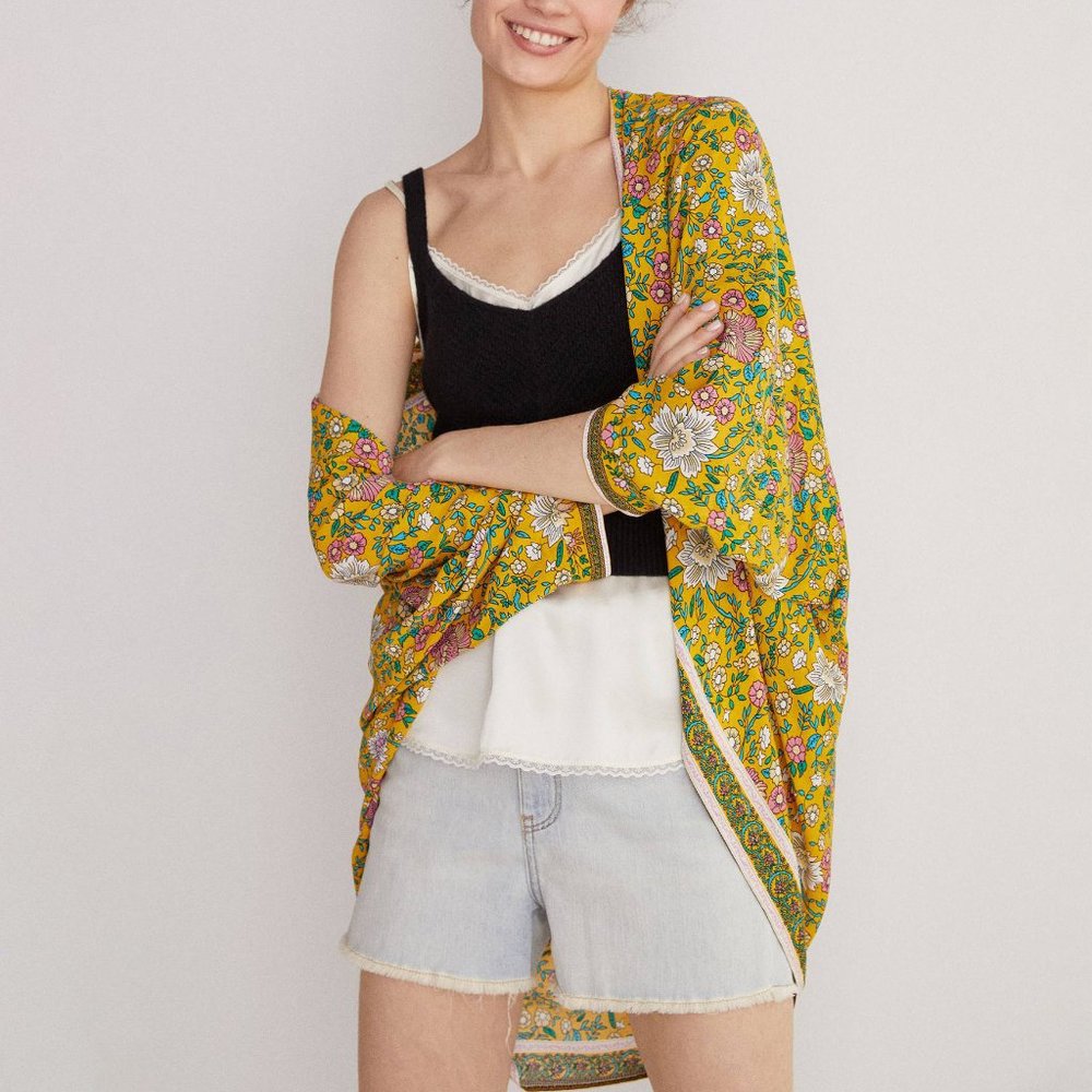 Anthropologie Floral Cocoon Kimono